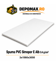Placa rigida PVC Simopor E Alb 0.4 g/cm3, 3x1560x3050 mm Placa rigida PVC Simopor E Alb 0.4 g/cm3, 3x1560x3050 mm
